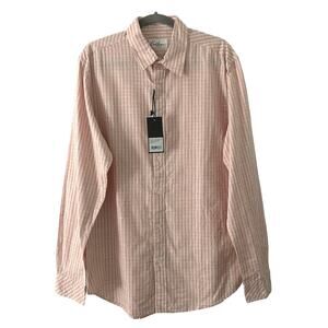 California Shirt Co Orange Strip Button Front Long Sleeve Shirt M Medium New